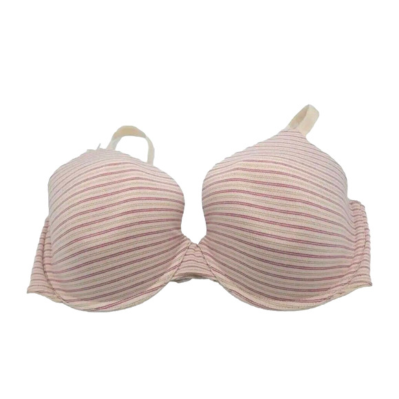 Victoria's Secret Other - Victoria's Secret Pink Striped Lightly Lined Full Coverage Underwire Bra SZ 36DD